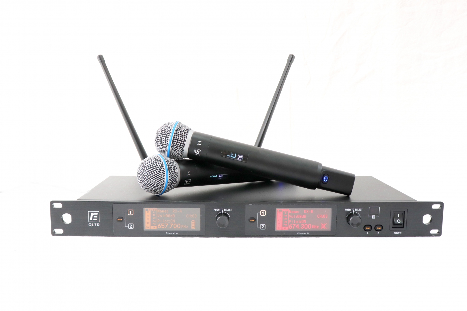 RFIntell QL7R/T1-B 720,500-754,000 МГц 2-канальная радиосистема с 2-мя ручными микрофонами в Усть-Катаве